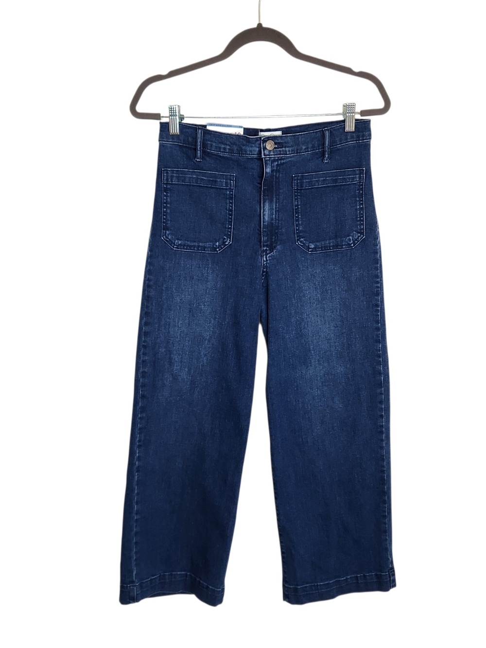 Jessica Simpson Dark Wash High Rise Cropped Wide Leg Jeans NWT Size 10